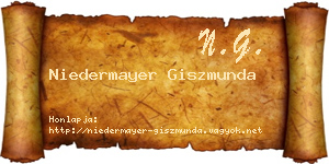 Niedermayer Giszmunda névjegykártya